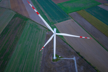 wind turbines in the rural landscape (aerial)
