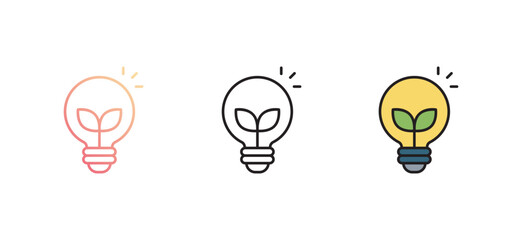 Bulb icon design with white background stock illustration