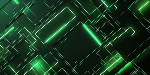 The image is a dark background with bright green neon rectangles. The rectangles are arranged in a grid pattern and appear to be glowing.