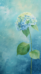 パステルな夏の青いアジサイ