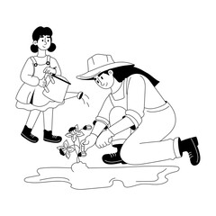 Check this glyph illustration of mother gardening 