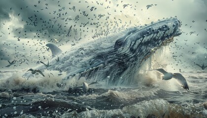 Migration Patterns, Capture the fascinating journeys of migratory animals across continents. Show how different species navigate obstacles such as geographical barriers and climate change