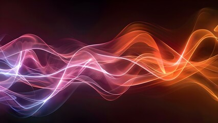 Neon lines in dark room create abstract looped panoramic background. Concept Neon Lights, Abstract Art, Looping Patterns, Panoramic Background, Dark Room