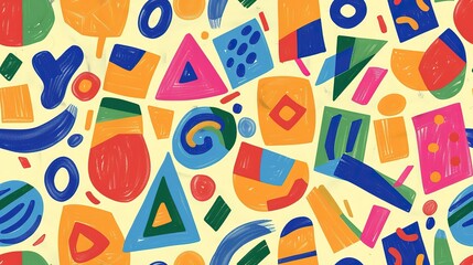 marker painting seamless pattern abstract background in colorful bright vivid tone, freedom fun liberal concept, geometric pattern grungy artistic design, Generative Ai