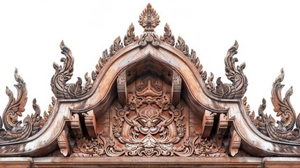 Fototapeta premium Frame of Thai ancient art isolated on white background highlights the countrys rich cultural heritage through its detailed craftsmanship and iconic motifs, Sharpen art