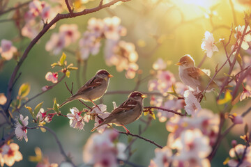 Fototapeta premium Birds Serenade the Arrival of Spring