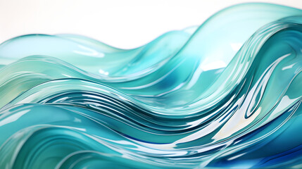 Fototapeta premium Modern emerald color wave illustration background poster