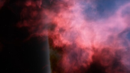 Deep space nebula with stars. Bright and vibrant Multicolor Starfield Infinite space outer space background with nebulas and stars. Star clusters, nebula outer space background 3d render
