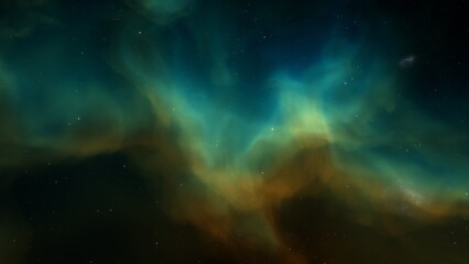 Deep space nebula with stars. Bright and vibrant Multicolor Starfield Infinite space outer space background with nebulas and stars. Star clusters, nebula outer space background 3d render
