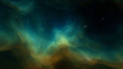 Obraz premium Deep space nebula with stars. Bright and vibrant Multicolor Starfield Infinite space outer space background with nebulas and stars. Star clusters, nebula outer space background 3d render 