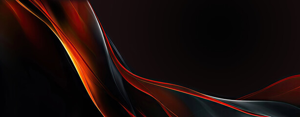 Abstract red and black wavy background with copy space