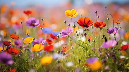 Poster de jardin Prairie, marais  field of wildflowers in full bloom,  © CStock