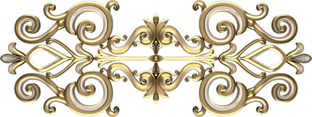 Luxury golden wall design bas-relief  element