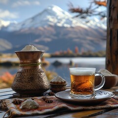 Tranquil Tea Time with Majestic Mountain View	