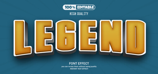 Legend text effect. Editable text effect