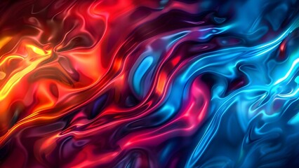 Obraz premium Colorful holographic background with neon gradient and iridescent foil effect trendy 80s90s style. Concept 80s, 90s, Holographic, Neon, Iridescent