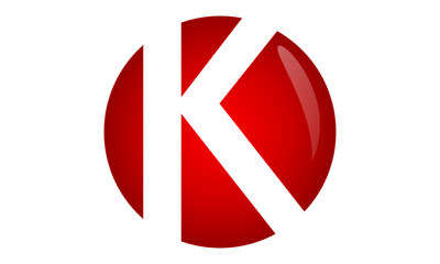 logo 3d letter K on the circle