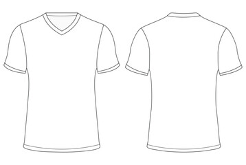V Neck T shirt jersey mockup vector illustration template design