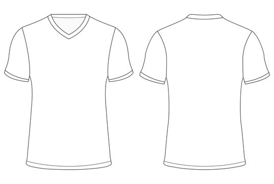 V Neck T shirt jersey mockup vector illustration template design