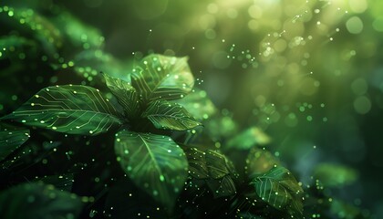 Green vines intertwining with circuit paths, eyelevel, softfocus, symbolizing ecofriendly IT