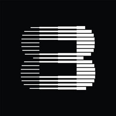 Number 8 with Abstract Line Pattern