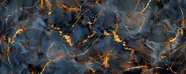 Vivid cinnamon  midnight blue marble design with golden streaks portraying a luxurious faux stone appearance