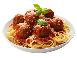 spaghetti with meatballs and tomato sauce hot and spicy