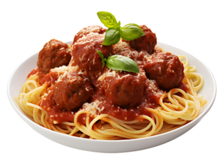 spaghetti with meatballs and tomato sauce hot and spicy