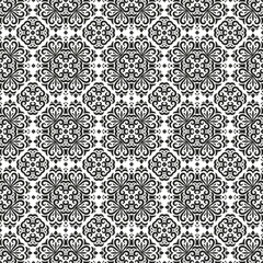 Pattern with mandala elements. Intersecting curved and straight bold stripes forming abstract ornament in Arabic style. Arabesque design for textile, decoration, wallpaper.