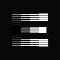 Letter E Abstract Stripes Line Logo