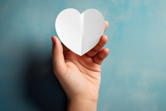Heart-shaped paper png mockup, transparent design