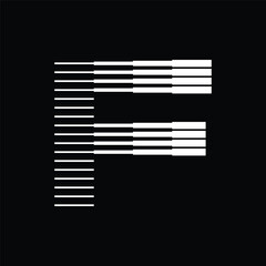 Letter F Logo with Abstract Line Pattern