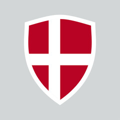 Denmark Flag in SHield Shape Frame