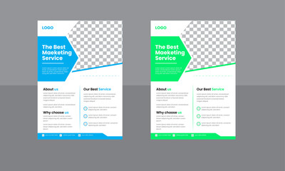 Very creative professional corporate flyer design template with multiple colour variation.