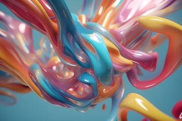 
Colorful airy texture, background of graceful textures 3D special effect flowing abstract fantasy background. Modern art magic liquid, three-dimensional liquid. Ai generated