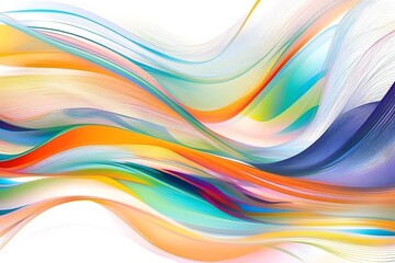 Digital color waves. Impasto abstract background. Neon strokes of modern copy space banner. Abstract delicate art painting background graphic resources. Ai generated