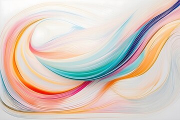 Digital color waves. Impasto abstract background. Neon strokes of modern copy space banner. Abstract delicate art painting background graphic resources. Ai generated