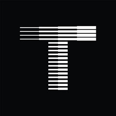 Letter T Logo with Abstract Line Pattern
