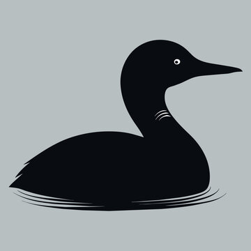 recommend clip art:  loon silhouette vector illustration isolated on a white background.