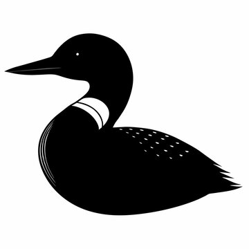 recommend clip art:  loon silhouette vector illustration isolated on a white background.