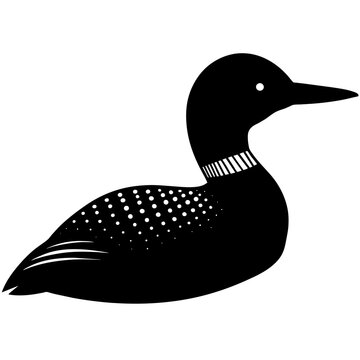  loon silhouette vector illustration isolated on a white background.