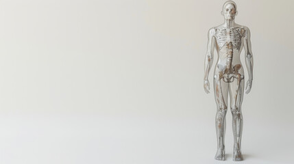 3d image of a full body, transparent, view on the spine.