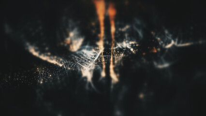Futuristic abstract particles de-focus in cyber space digital background environment.
Created in...