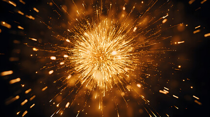 Digital yellow gold exploding firework illustration abstract graphic poster web page PPT background
