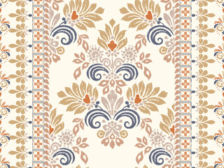 ikat ethnic  seamless pattern in tribal. Beautiful fabric Indian style. Design for background, wallpaper, illustration, fabric, clothing, carpet, textile, batik, embroidery.