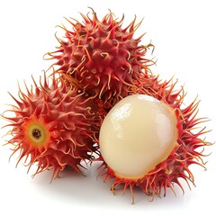 Fresh Rambutan white background