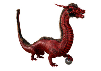 Obraz premium 3D Rendering Eastern Dragon on White