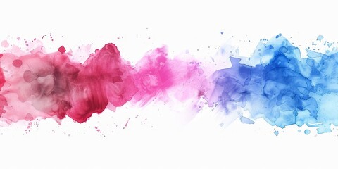 Obraz premium A colorful watercolor painting with a pink and blue line. The painting is abstract and has a lot of texture