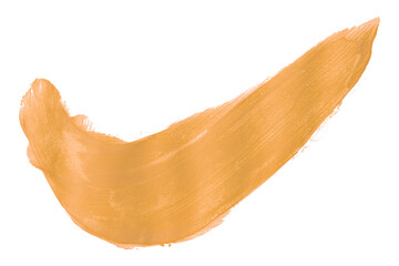 Shiny orange brush watercolor painting isolated on transparent background. watercolor png