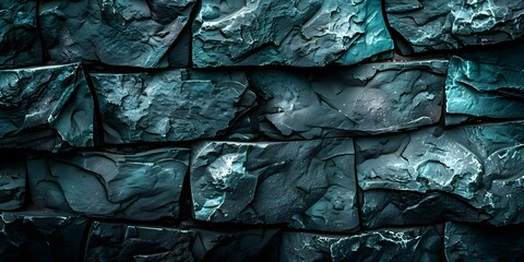 Eerie and Realistic Stock Image of a Black Stone Wall. Concept Stock Image, Black Stone Wall, Eerie, Realistic, Spooky